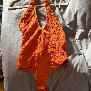 House of Harlow 1960 Orange One Piece Swimsuit